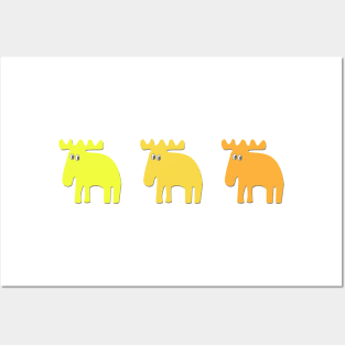 moose in a row Posters and Art